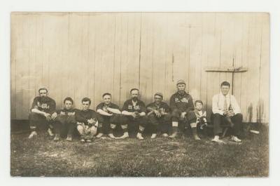 St. Olaf College faculty nine baseball team sitting postcard #1