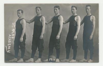 St. Olaf Academy men's 1910 basketball teams postcard #1