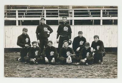St. Olaf College baseball team dark uniforms postcard #1