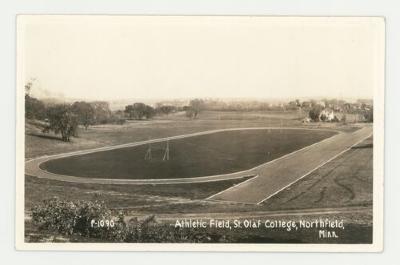 Athletic field St. Olaf College postcard #1