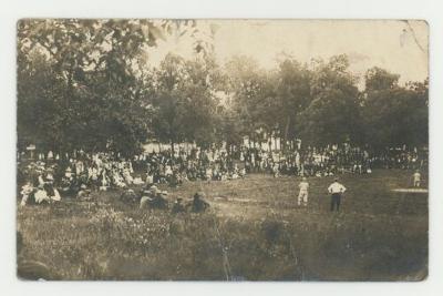 Crowd at a St. Olaf College baseball game postcard
