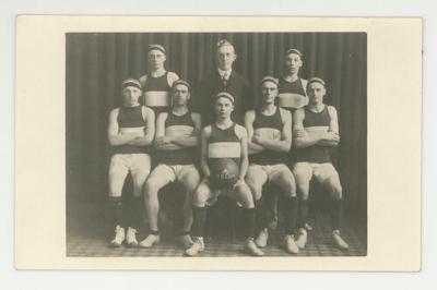 IIII Class Academy men's basketball team postcard