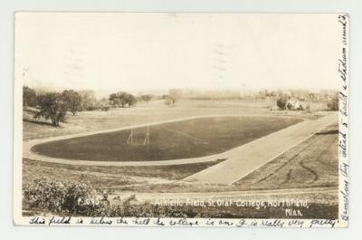 Athletic field St. Olaf College postcard