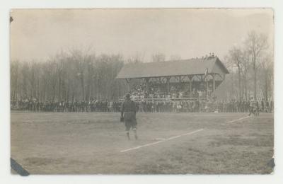 St. Olaf College baseball game grand stands postcard