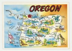 Oregon state cartoon postcard