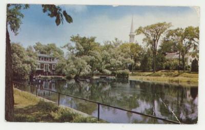 The mill and pond at sandwich on Cape Cod postcard