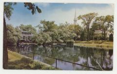 The mill and pond at sandwich on Cape Cod postcard