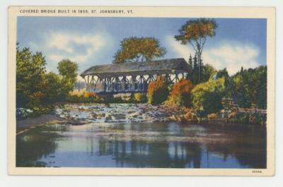 Covered bridge in St. Johnsbury, Vermont postcard