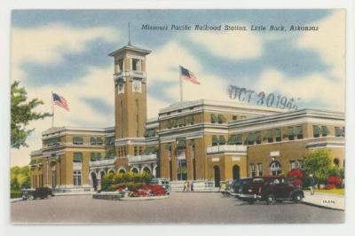 Missouri Pacific Railroad station postcard