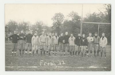 St. Olaf College freshman football players postcard