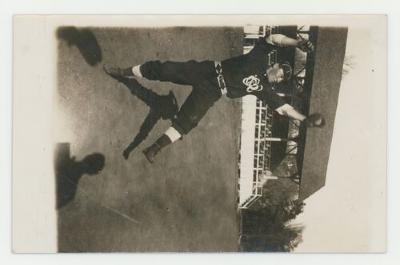 Baseball player catching a ball postcard