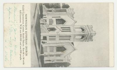 Norwegian Lutheran Church Canton, South Dakota postcard