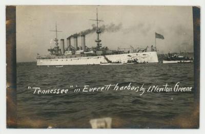 "Tennessee" in Everett harbor postcard