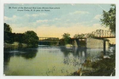 Forks of the Red and Red Lake Rivers postcard