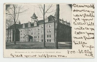 Old Ytterboe Hall front entrance side view postcards