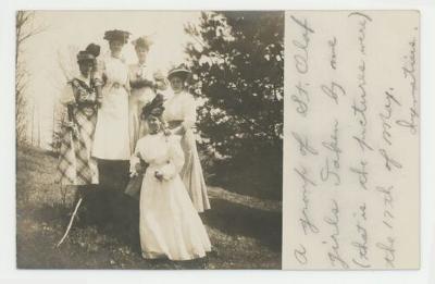 A group of St. Olaf College women students postcard