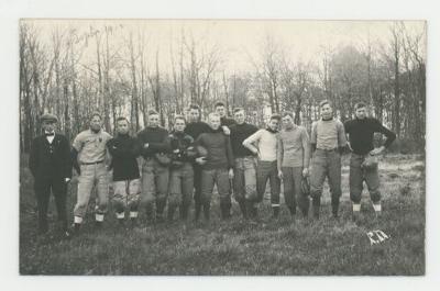 St. Olaf College 1912 sophomore football players postcard