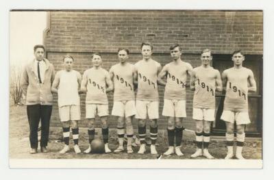 St. Olaf College men's soccer team postcard