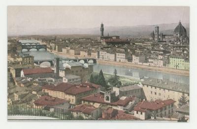 Panoramic view of Florence postcard