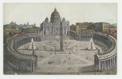 St. Peter's Basilica aerial view postcard