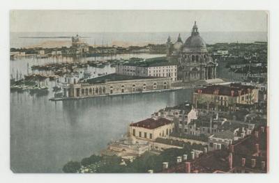 Bird's eye wiew of Venice postcard