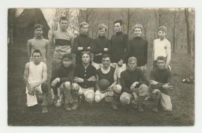 St. Olaf Academy men's soccer team postcard