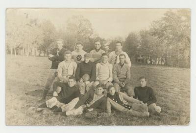 Student football players postcard