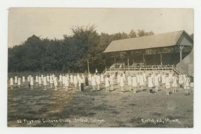 Physical culture class standing to order postcard