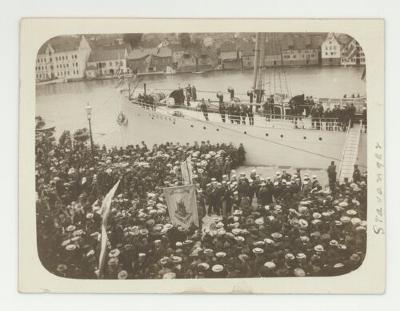 Andenas in port in Stavanger Norway with the St. Olaf College Band postcard