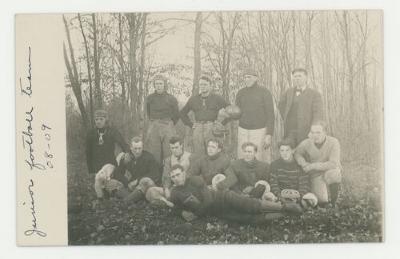 St. Olaf College junior football team postcard