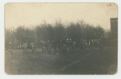 St. Olaf College senior and junior football players postcard