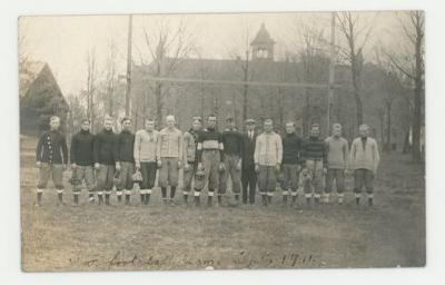 St. Olaf College 1911 football players postcard