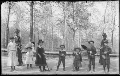 Children on croquet ground (231)