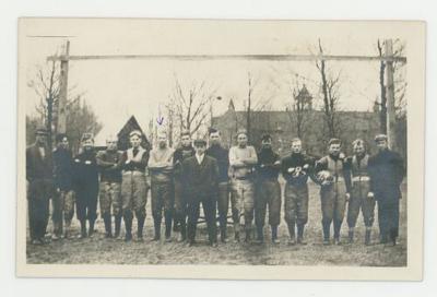 Group of football players postcard #1