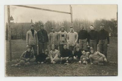 Student football players postcard