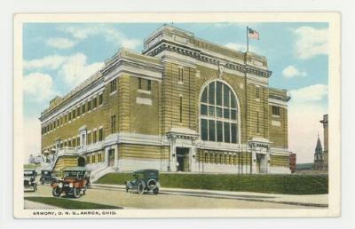 Armory, O.N.G., Akron, Ohio postcard