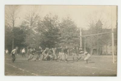 St. Olaf College football game postcard