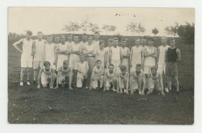 St. Olaf College men's cross country team postcard