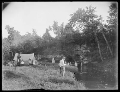 Camping on Heath Creek and a tent (761)