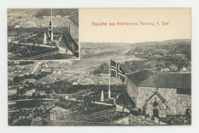 Flagskiftet paa Fredriksstens Faestning postcard