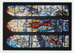 King Olaf of Norway stained glass panel postcard