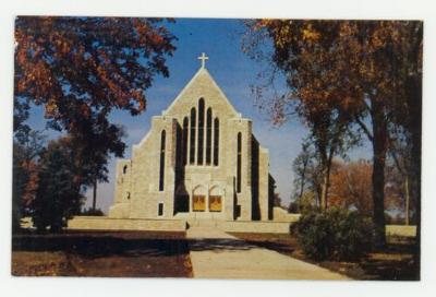 Boe Memorial Chapel in the fall postcard #1