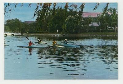 East China Normal University postcard: boat-racing