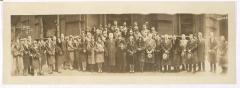 Choir with F.M.C. [F. Melius Christiansen] outside Baltimore railroad station