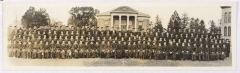 St. Olaf College graduating class in front of Steendsland library