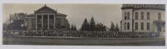 St. Olaf College student body in front of Steensland Library