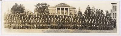 St. Olaf College graduating class in front of Steendsland library