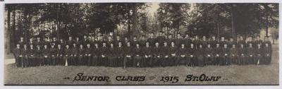 St. Olaf graduating students dressed in cap and gown