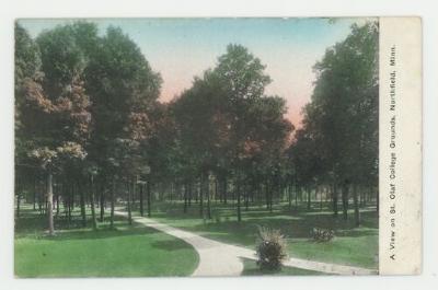 A view of St. Olaf College grounds postcard #2