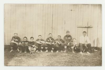 St. Olaf College faculty nine baseball team sitting postcard #2
